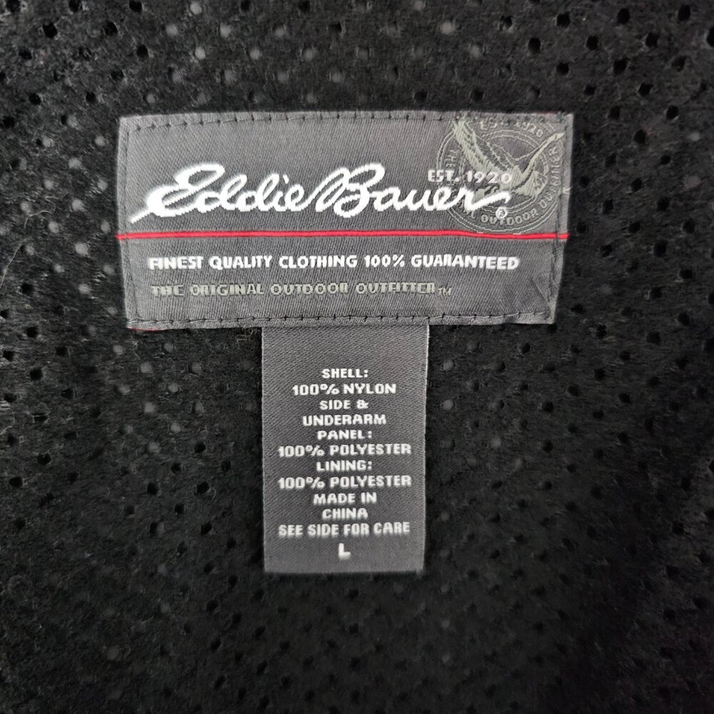 Eddie Bauer Men's Zip Up Packable Windbreaker Nylon Black Lightweight Jacket - Picture 2 of 10